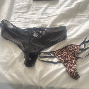 Victoria's Secret Black and Leopard Print Panties